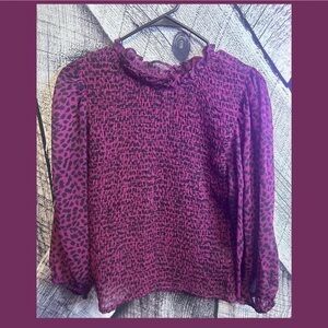 Express Magenta Animal Print Blouse